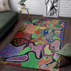 Australia Aboriginal Inspired Area Rug - Aboriginal Inspired Dot Art Painting With Animals