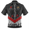Australia Zip Polo Shirt Camouflage Lest We Forget
