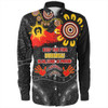 Australia Long Sleeve Shirt Aboriginal Indigenous Naidoc Week Dreamtime Dot Painting With Flag