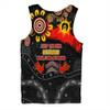 Australia Men Singlet Aboriginal Indigenous Naidoc Week Dreamtime Dot Painting With Flag