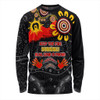 Australia Long Sleeve T-shirt Aboriginal Indigenous Naidoc Week Dreamtime Dot Painting With Flag