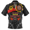 Australia Zip Polo Shirt Aboriginal Indigenous Naidoc Week Dreamtime Dot Painting With Flag