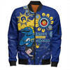 Parramatta Eels Bomber Jacket Aboriginal Indigenous Naidoc Week Dreamtime Dot Painting With Flag