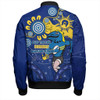 Parramatta Eels Bomber Jacket Aboriginal Indigenous Naidoc Week Dreamtime Dot Painting With Flag