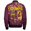 Brisbane Broncos Bomber Jacket Aboriginal Indigenous Naidoc Week Dreamtime Dot Painting With Flag