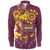 Brisbane Broncos Long Sleeve Shirt Aboriginal Indigenous Naidoc Week Dreamtime Dot Painting With Flag