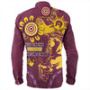 Brisbane Broncos Long Sleeve Shirt Aboriginal Indigenous Naidoc Week Dreamtime Dot Painting With Flag