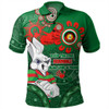 South Sydney Rabbitohs Polo Shirt Aboriginal Indigenous Naidoc Week Dreamtime Dot Painting With Flag