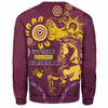 Brisbane Broncos Sweatshirt Aboriginal Indigenous Naidoc Week Dreamtime Dot Painting With Flag