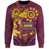 Brisbane Broncos Sweatshirt Aboriginal Indigenous Naidoc Week Dreamtime Dot Painting With Flag