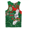 South Sydney Rabbitohs Men Singlet Aboriginal Indigenous Naidoc Week Dreamtime Dot Painting With Flag