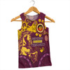 Brisbane Broncos Men Singlet Aboriginal Indigenous Naidoc Week Dreamtime Dot Painting With Flag