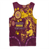 Brisbane Broncos Men Singlet Aboriginal Indigenous Naidoc Week Dreamtime Dot Painting With Flag