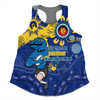 Parramatta Eels Women Racerback Singlet Aboriginal Indigenous Naidoc Week Dreamtime Dot Painting With Flag