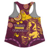 Brisbane Broncos Women Racerback Singlet Aboriginal Indigenous Naidoc Week Dreamtime Dot Painting With Flag