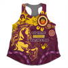 Brisbane Broncos Women Racerback Singlet Aboriginal Indigenous Naidoc Week Dreamtime Dot Painting With Flag