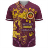 Brisbane Broncos Baseball Shirt Aboriginal Indigenous Naidoc Week Dreamtime Dot Painting With Flag