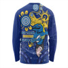 Parramatta Eels Long Sleeve T-shirt Aboriginal Indigenous Naidoc Week Dreamtime Dot Painting With Flag