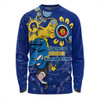 Parramatta Eels Long Sleeve T-shirt Aboriginal Indigenous Naidoc Week Dreamtime Dot Painting With Flag