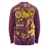 Brisbane Broncos Long Sleeve T-shirt Aboriginal Indigenous Naidoc Week Dreamtime Dot Painting With Flag