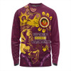 Brisbane Broncos Long Sleeve T-shirt Aboriginal Indigenous Naidoc Week Dreamtime Dot Painting With Flag