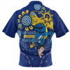 Parramatta Eels Zip Polo Shirt Aboriginal Indigenous Naidoc Week Dreamtime Dot Painting With Flag