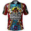 Australia Polo Shirt Custom Naidoc Week Indigenous Culture Keep the Fire Burning! Blak, Loud & Proud