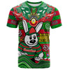 South Sydney Rabbitohs T-Shirt Custom Naidoc Keep the Fire Burning! Blak, Loud & Proud Home Jersey1