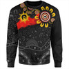 Australia Sweatshirt Aboriginal Indigenous Dot Painting With Flag