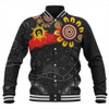 Australia Baseball Jacket Aboriginal Indigenous Dot Painting With Flag