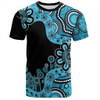 Australia T-Shirt Aboriginal Indigenous Dot Painting Blue