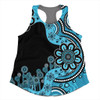 Australia Women Racerback Singlet Aboriginal Indigenous Dot Painting Blue