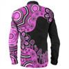 Australia Long Sleeve Shirt Aboriginal Indigenous Dot Painting Pink