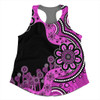 Australia Women Racerback Singlet Aboriginal Indigenous Dot Painting Pink