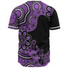 Australia Baseball Shirt Aboriginal Indigenous Dot Painting Purple