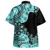 Australia Hawaiian Shirt Aboriginal Indigenous Dot Painting Turquoise