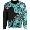 Australia Sweatshirt Aboriginal Indigenous Dot Painting Turquoise