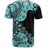 Australia T-Shirt Aboriginal Indigenous Dot Painting Turquoise