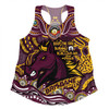 Brisbane Broncos Women Racerback Singlet Celebrating Naidoc Week 2024 Aboriginal Dot Art Inspired