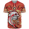 Redcliffe Dolphins Baseball Shirt Celebrating Naidoc Week 2024 Aboriginal Dot Art Inspired