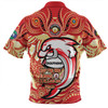 Redcliffe Dolphins Zip Polo Shirt Celebrating Naidoc Week 2024 Aboriginal Dot Art Inspired