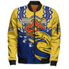 Parramatta Eels Bomber Jacket Aboriginal Inspired Naidoc Symbol Pattern