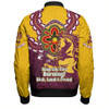 Brisbane Broncos Bomber Jacket Aboriginal Inspired Naidoc Symbol Pattern