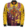 Brisbane Broncos Bomber Jacket Aboriginal Inspired Naidoc Symbol Pattern