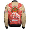 Redcliffe Dolphins Bomber Jacket Aboriginal Inspired Naidoc Symbol Pattern