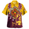 Brisbane Broncos Hawaiian Shirt Aboriginal Inspired Naidoc Symbol Pattern