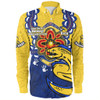 Parramatta Eels Long Sleeve Shirt Aboriginal Inspired Naidoc Symbol Pattern