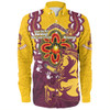 Brisbane Broncos Long Sleeve Shirt Aboriginal Inspired Naidoc Symbol Pattern