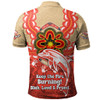Redcliffe Dolphins Polo Shirt Aboriginal Inspired Naidoc Symbol Pattern