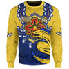 Parramatta Eels Sweatshirt Aboriginal Inspired Naidoc Symbol Pattern